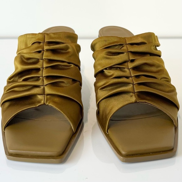NEW 3.1 PHILLIP LIM OLIVE GREEN SATIN MULES - Picture 11 of 14